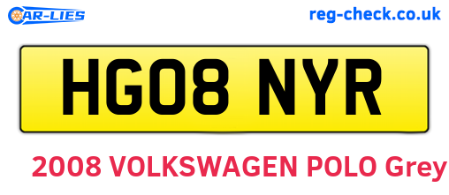 HG08NYR are the vehicle registration plates.