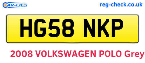 HG58NKP are the vehicle registration plates.