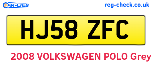 HJ58ZFC are the vehicle registration plates.