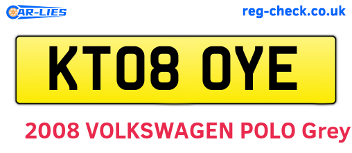 KT08OYE are the vehicle registration plates.
