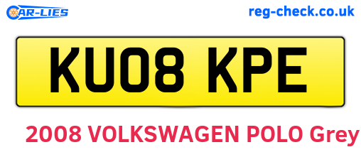 KU08KPE are the vehicle registration plates.