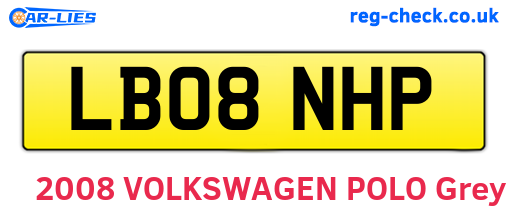 LB08NHP are the vehicle registration plates.
