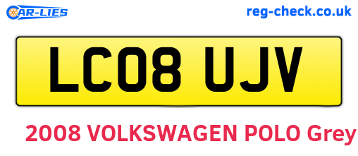 LC08UJV are the vehicle registration plates.