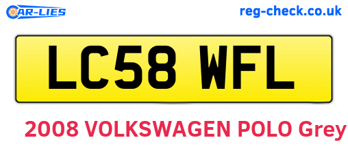 LC58WFL are the vehicle registration plates.