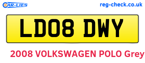 LD08DWY are the vehicle registration plates.