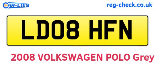 LD08HFN are the vehicle registration plates.