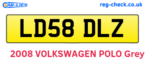 LD58DLZ are the vehicle registration plates.