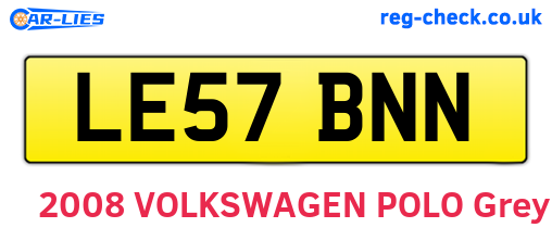 LE57BNN are the vehicle registration plates.