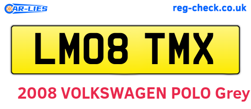 LM08TMX are the vehicle registration plates.