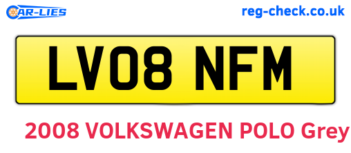 LV08NFM are the vehicle registration plates.