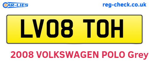 LV08TOH are the vehicle registration plates.