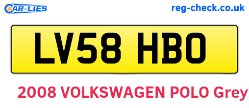 LV58HBO are the vehicle registration plates.