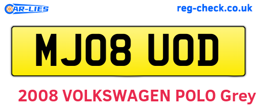 MJ08UOD are the vehicle registration plates.