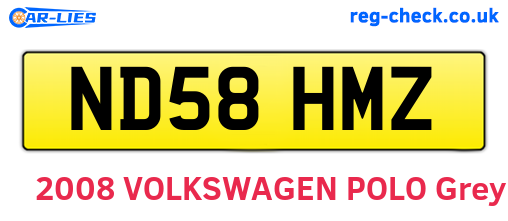 ND58HMZ are the vehicle registration plates.