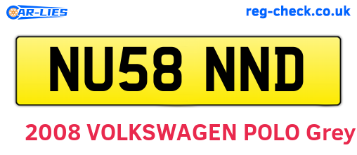 NU58NND are the vehicle registration plates.