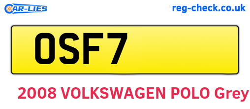 OSF7 are the vehicle registration plates.
