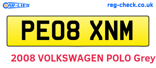 PE08XNM are the vehicle registration plates.
