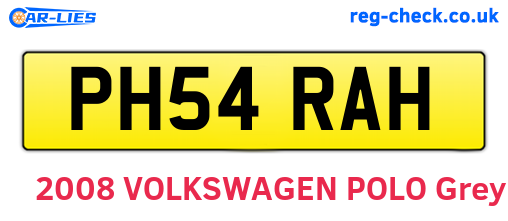 PH54RAH are the vehicle registration plates.