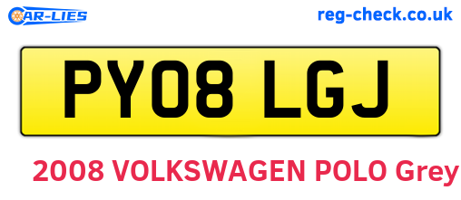 PY08LGJ are the vehicle registration plates.