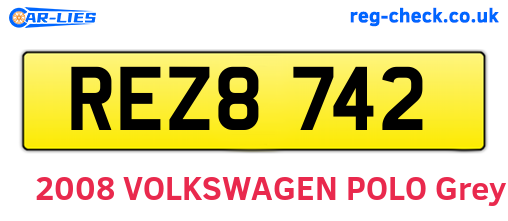 REZ8742 are the vehicle registration plates.