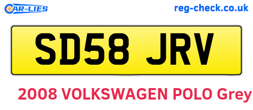 SD58JRV are the vehicle registration plates.