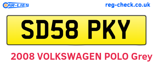 SD58PKY are the vehicle registration plates.