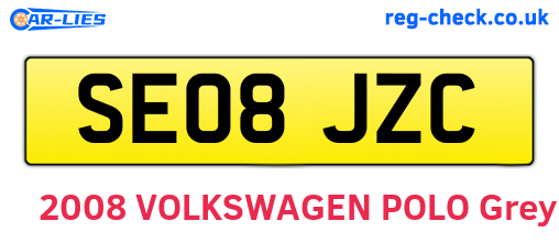 SE08JZC are the vehicle registration plates.