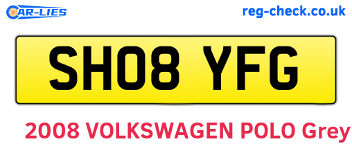 SH08YFG are the vehicle registration plates.