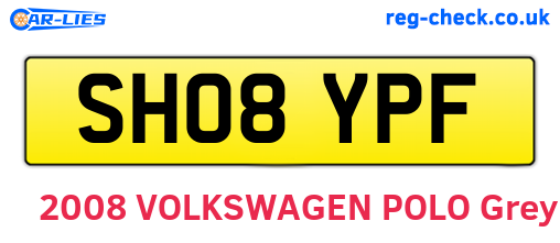SH08YPF are the vehicle registration plates.