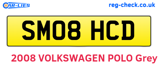 SM08HCD are the vehicle registration plates.