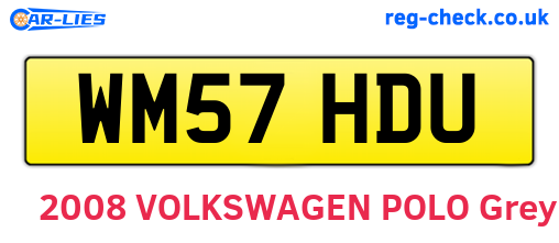 WM57HDU are the vehicle registration plates.