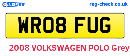 WR08FUG are the vehicle registration plates.