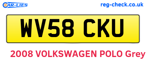 WV58CKU are the vehicle registration plates.