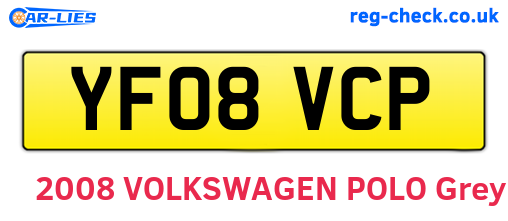 YF08VCP are the vehicle registration plates.