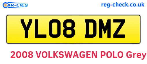 YL08DMZ are the vehicle registration plates.