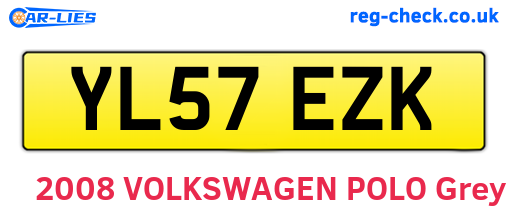 YL57EZK are the vehicle registration plates.