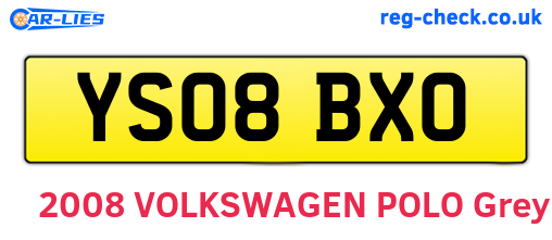 YS08BXO are the vehicle registration plates.