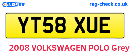 YT58XUE are the vehicle registration plates.