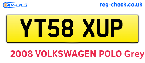 YT58XUP are the vehicle registration plates.
