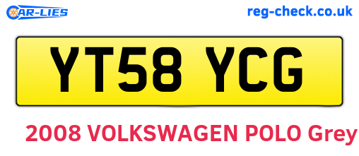 YT58YCG are the vehicle registration plates.