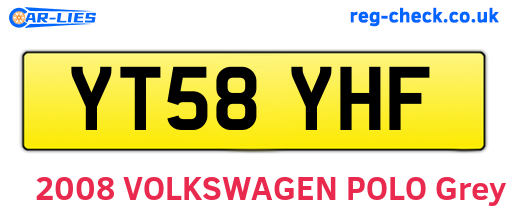 YT58YHF are the vehicle registration plates.