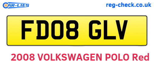 FD08GLV are the vehicle registration plates.