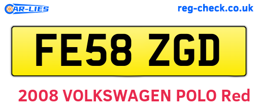 FE58ZGD are the vehicle registration plates.
