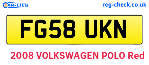 FG58UKN are the vehicle registration plates.