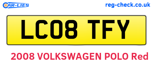 LC08TFY are the vehicle registration plates.