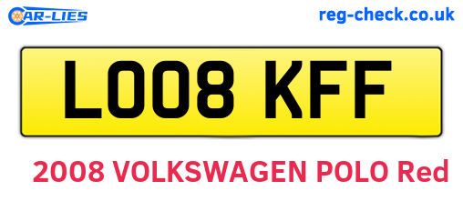 LO08KFF are the vehicle registration plates.