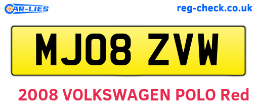 MJ08ZVW are the vehicle registration plates.