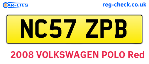 NC57ZPB are the vehicle registration plates.