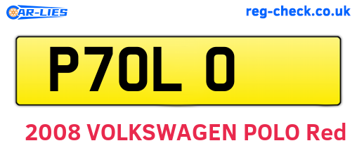 P7OLO are the vehicle registration plates.