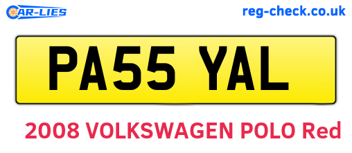 PA55YAL are the vehicle registration plates.